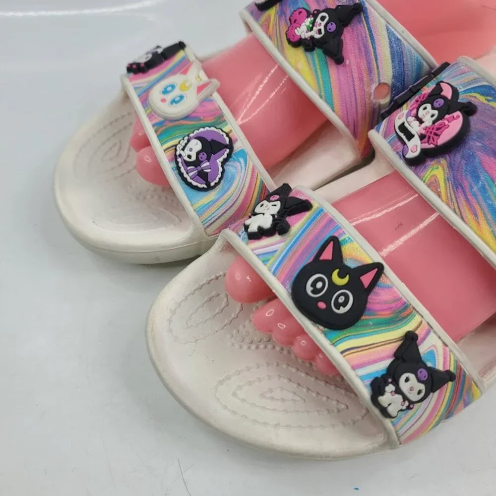 Crocs Men's Multicolor Classic Marble Meo Studs Slip-On Slide Sandal Size‎ 8